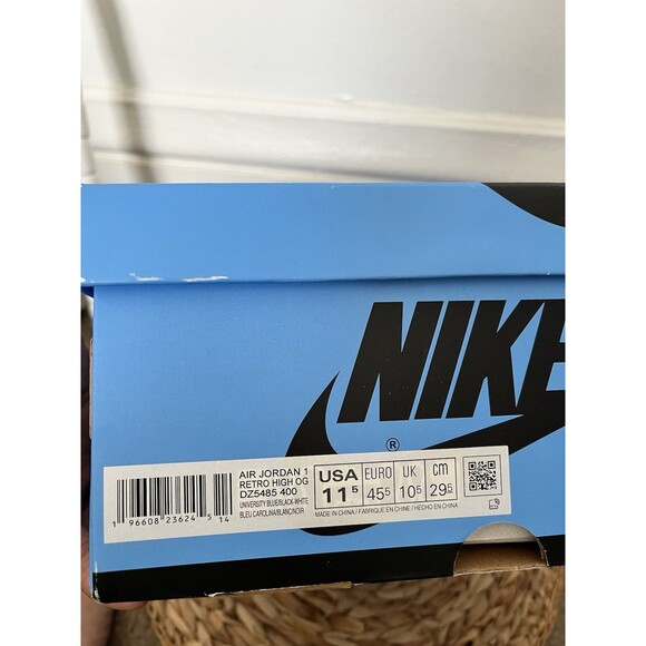 Nike Men’s Size 11.5 Air Jordan 1 Retro OG High Top Blue Black Lace Up With Box - Picture 12 of 12